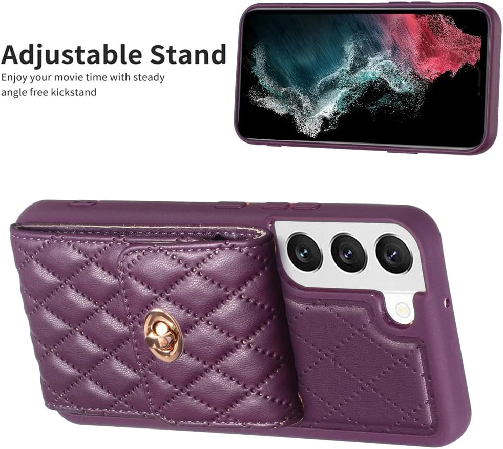 Asuwish Funda de teléfono para Samsung Galaxy S22 5G Funda tipo cartera con ranura para tarjeta de crédito, correa cruzada para el hombro, cordón