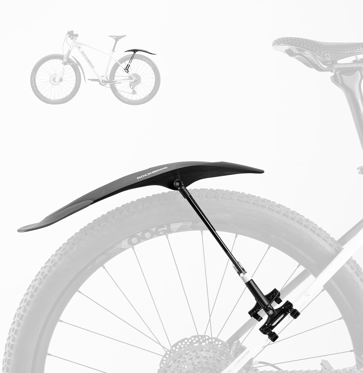 ROCKBROS Guardabarros de bicicleta ajustables para bicicleta de 26″27.5″29″ de bicicleta de montaña, protectores de barro universales delanteros y