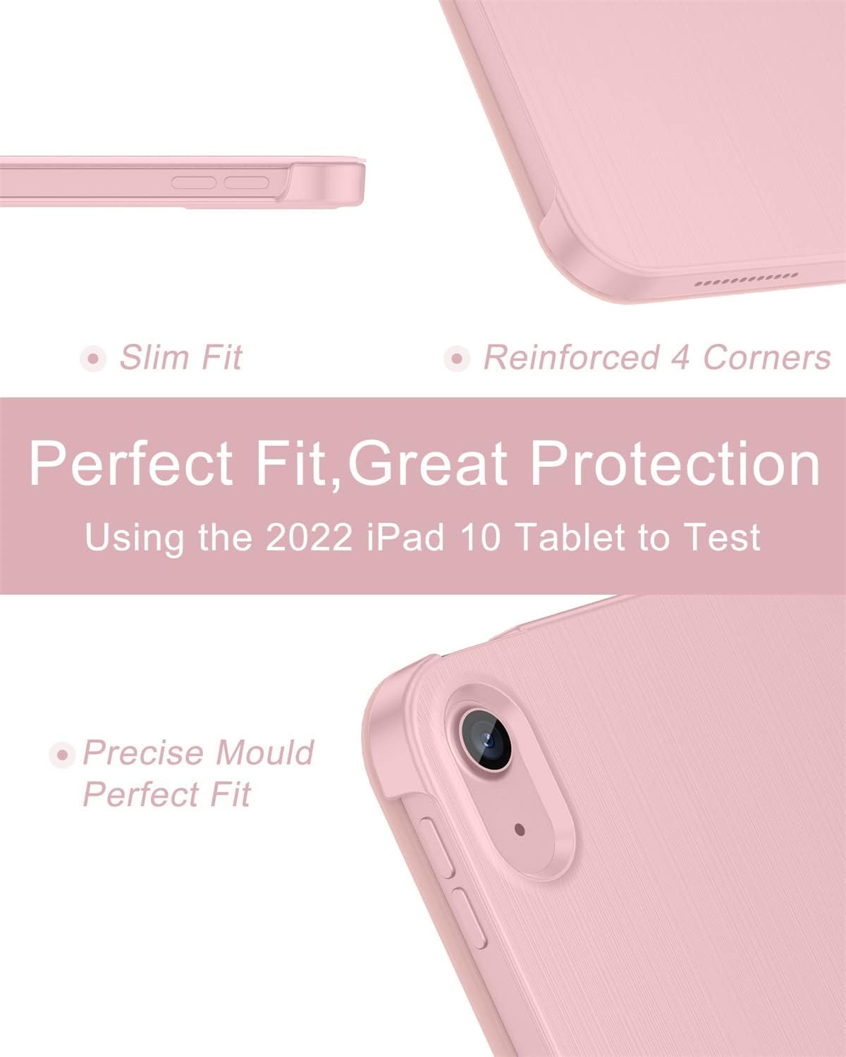 Soke Funda para iPad de 10.9 pulgadas (10.9 pulgadas, 2022)  Smart Cover Auto WakeSleep + Slim Trifold Stand, Carcasa Trasera Protectora Premium