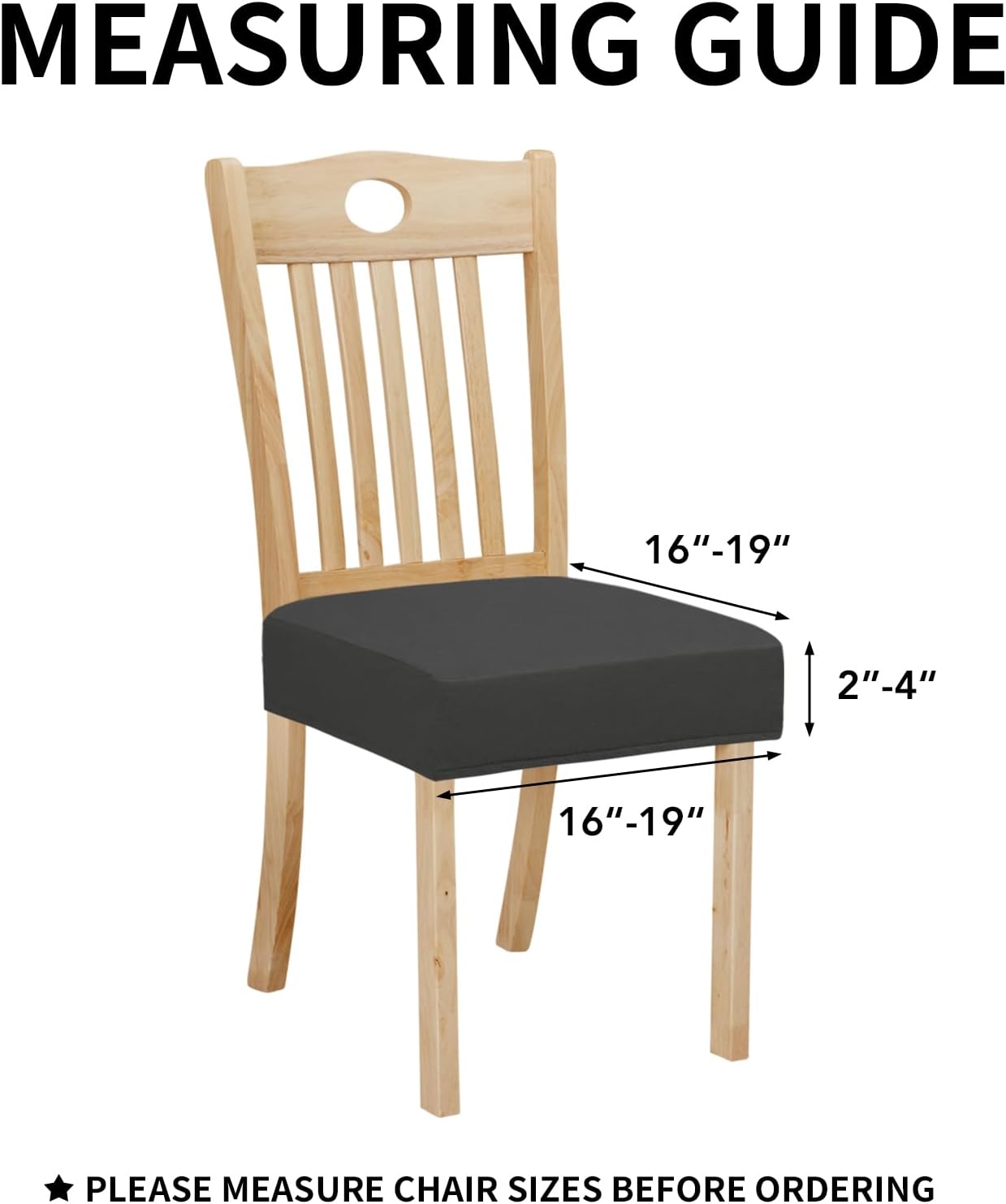 Easy-Going Juego de 4 fundas de asiento 100% impermeables para sillas de comedor, fundas de asiento elásticas protectoras extraíbles y lavables,