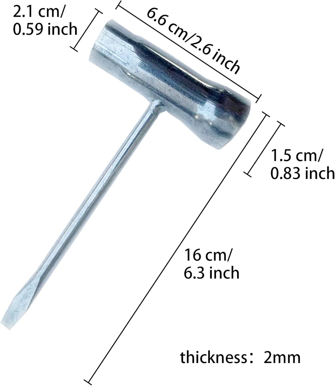 Paquete de 4 llaves de motosierra de acero al cromo vanadio de 0.512-0.748 in, herramienta de llave en T para desmontaje mecánico