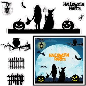 Sellos transparentes de Halloween para hacer tarjetas, palabras de Halloween, niñas, vallas de bruja, fondo, sello transparente de Halloween, sello Sellos transparentes de Halloween para hacer tarjetas, palabras de Halloween, niñas, vallas de bruja, fondo, sello transparente de Halloween, sello