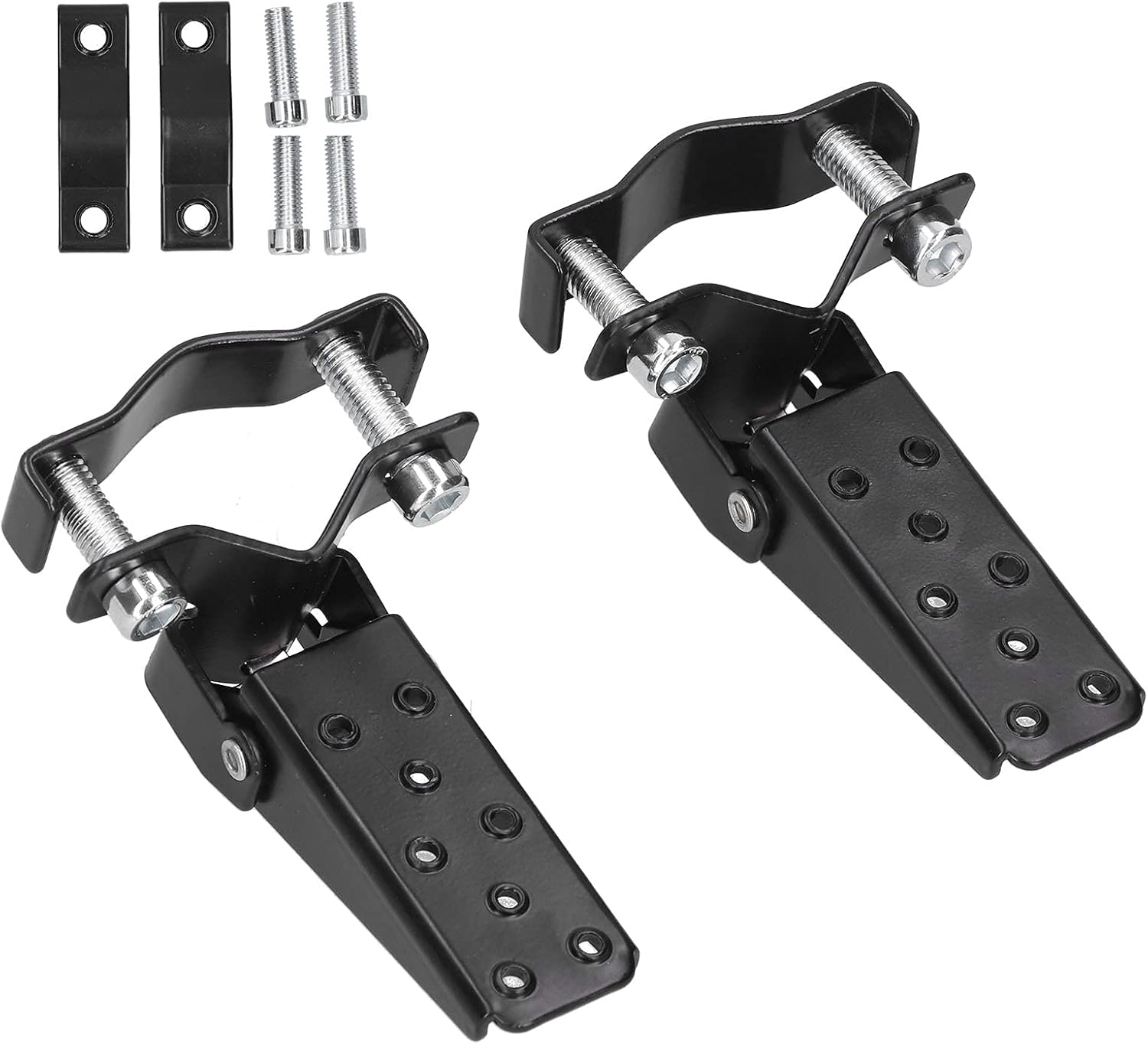 Estriberas universales para motocicleta, reposapiés plegables, pedal de acero, color negro, universal para motocicleta retro, ATV