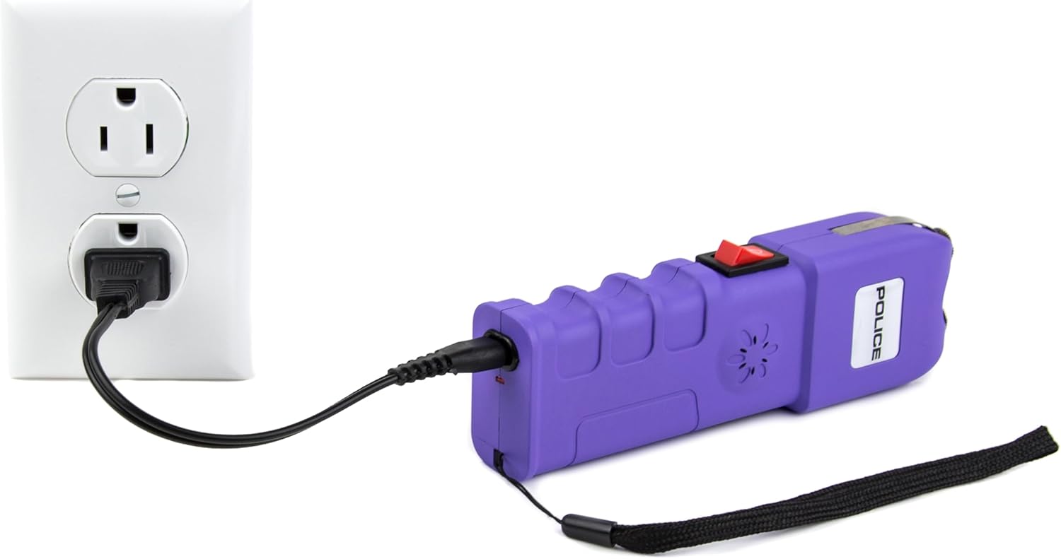Police Stun Gun Burn Pepper Spray Combo Mujeres Hombres Autodefensa – 928 Morado