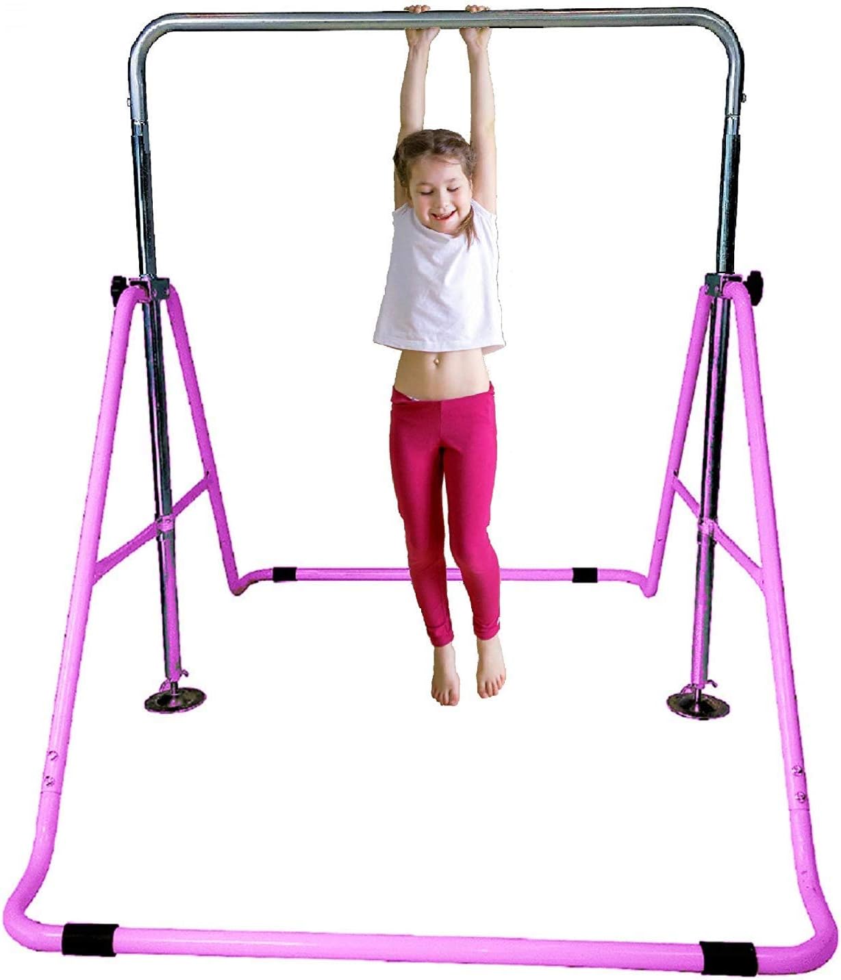 XINDONGSHENG – Barra de gimnasia atlética expansible para niños, barra de equilibrio para entrenamiento junior, gimnasio, color morado con 2 pies x