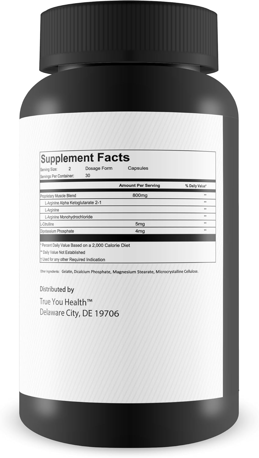 True Vitaliti Pro Blood Flow Pro L-Arginina – Nuestro mejor suplemento de circulación para la verdadera vitalidad del flujo sanguíneo masculino y la