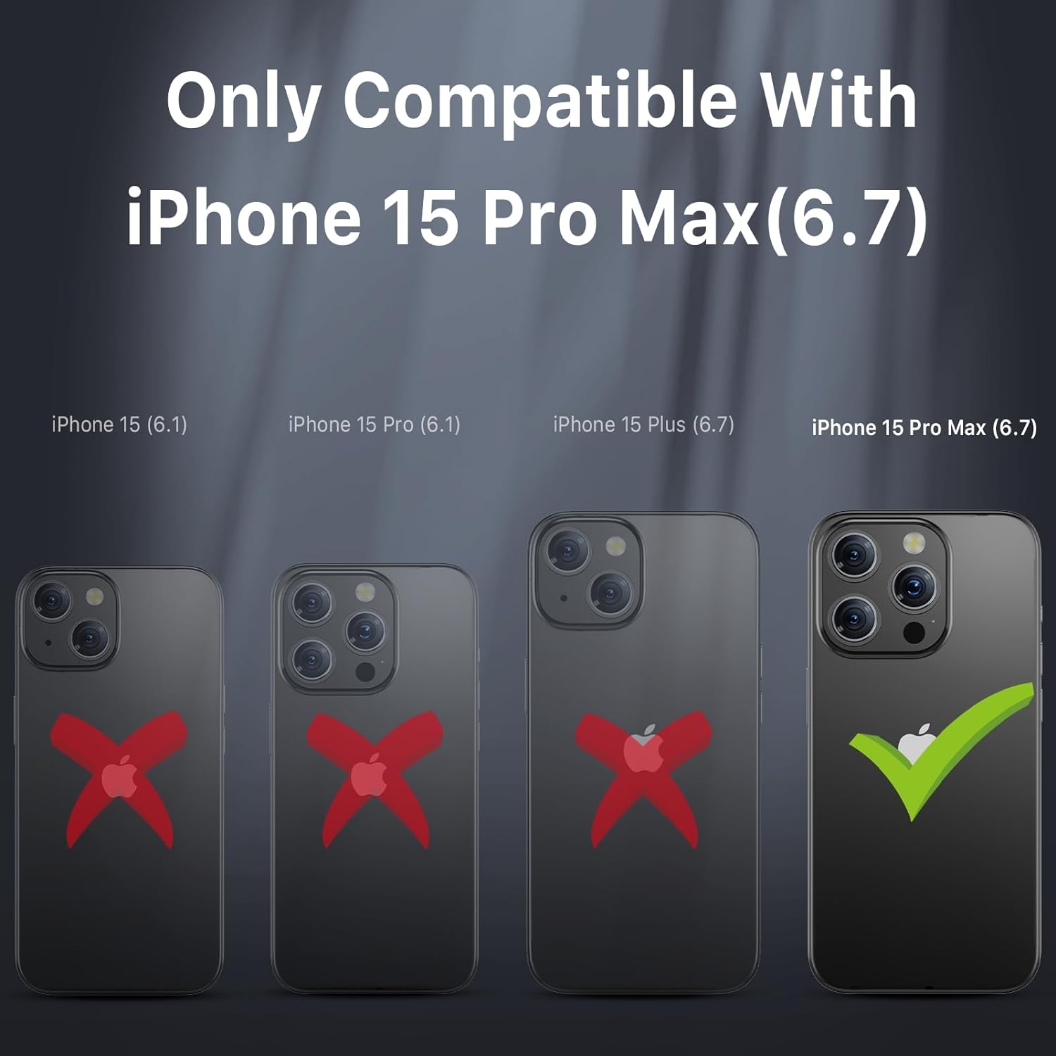 MYBAT PRO Maverick Series – Funda para iPhone 15 Pro Max con funda de clip para cinturón, compatible con MagSafe, con protector de pantalla,