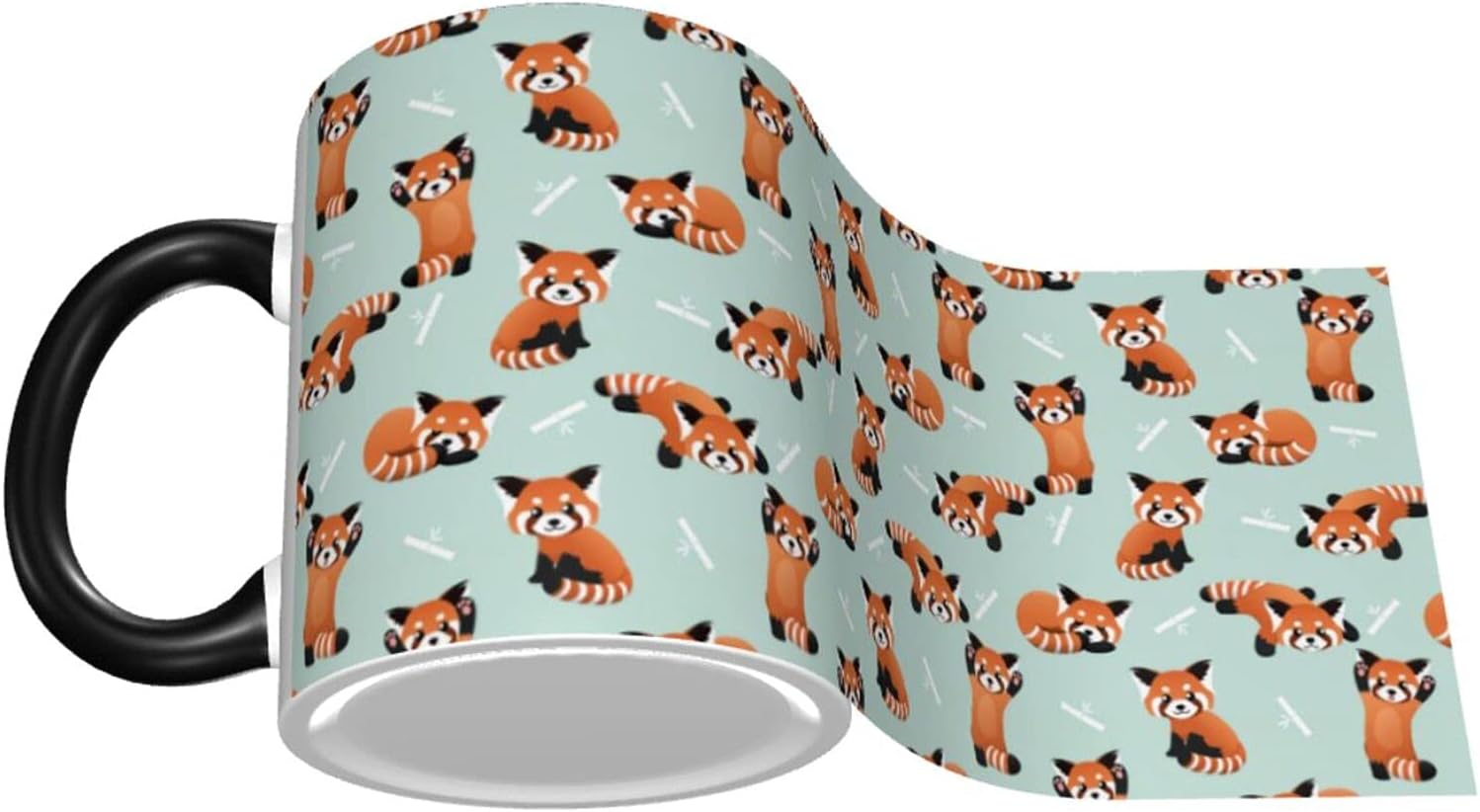 Kadiman Taza de café de osos panda rojos para mujer, taza de té y leche de cerámica de 11 onzas para niña, regalo de oficina, hogar, talla única