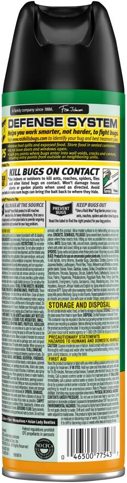 Raid House & Garden – Aerosol para matar insectos, aroma a naranja, 11 onzas (paquete de 1)