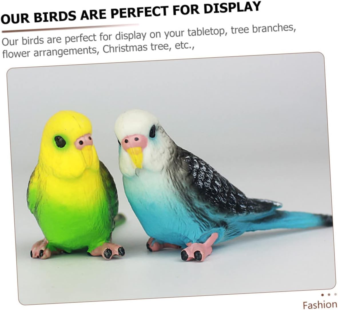 2 piezas de escultura de pájaro de loro de simulación, adornos de árbol de Navidad, figura de pájaro pequeño, decoración del hogar, pájaros, loro