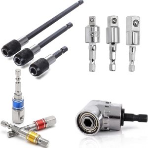 QISF 10 brocas de adaptador de vástago hexagonal, 3 piezas de broca cuadrada de impacto + 3 adaptadores de taladro giratorio de 360 grados + 3 QISF 10 brocas de adaptador de vástago hexagonal, 3 piezas de broca cuadrada de impacto + 3 adaptadores de taladro giratorio de 360 grados + 3