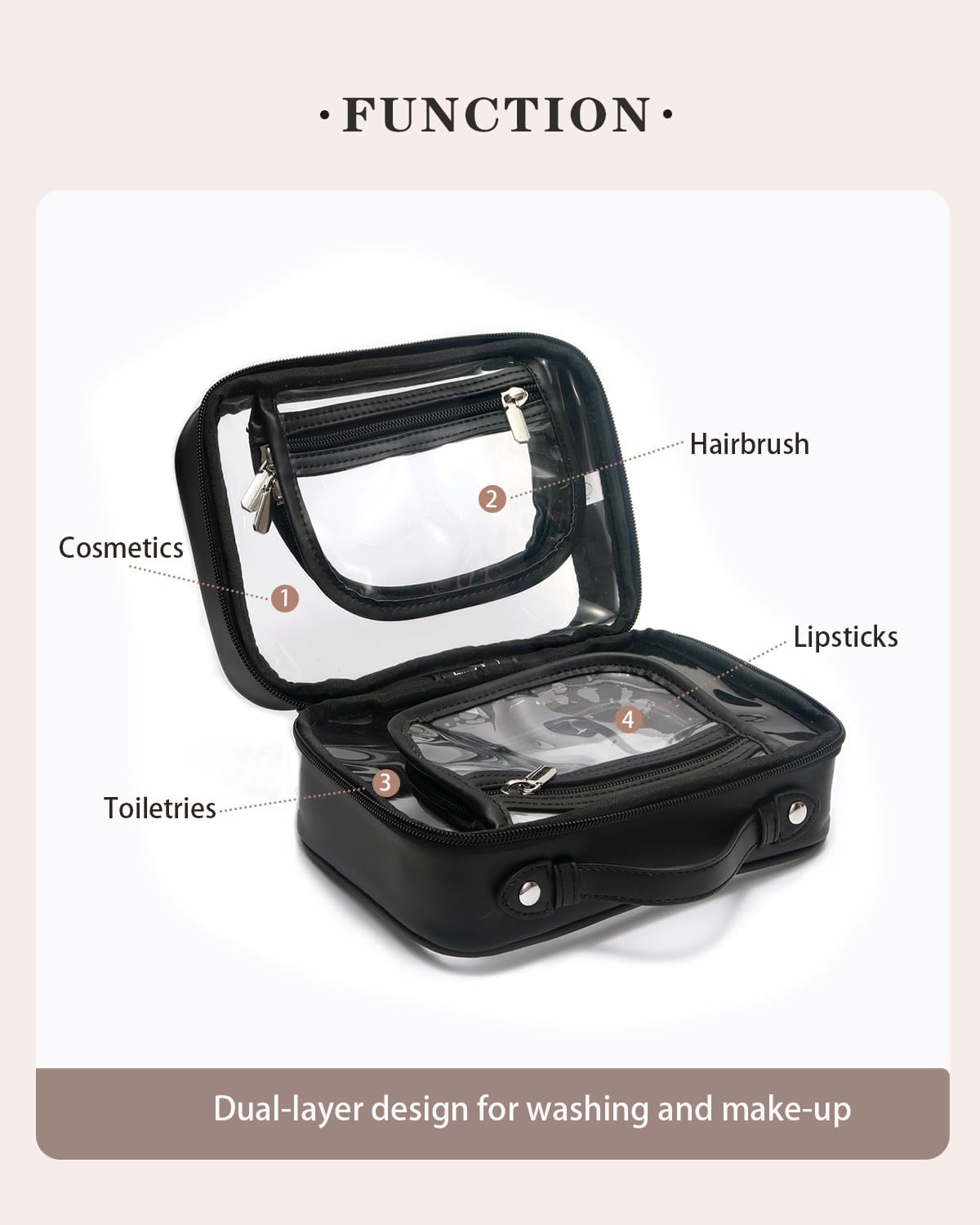 LOLDREAM Bolsa de cosméticos de viaje de gran capacidad, bolsas de maquillaje a cuadros grandes para mujeres, bolsa de maquillaje impermeable de