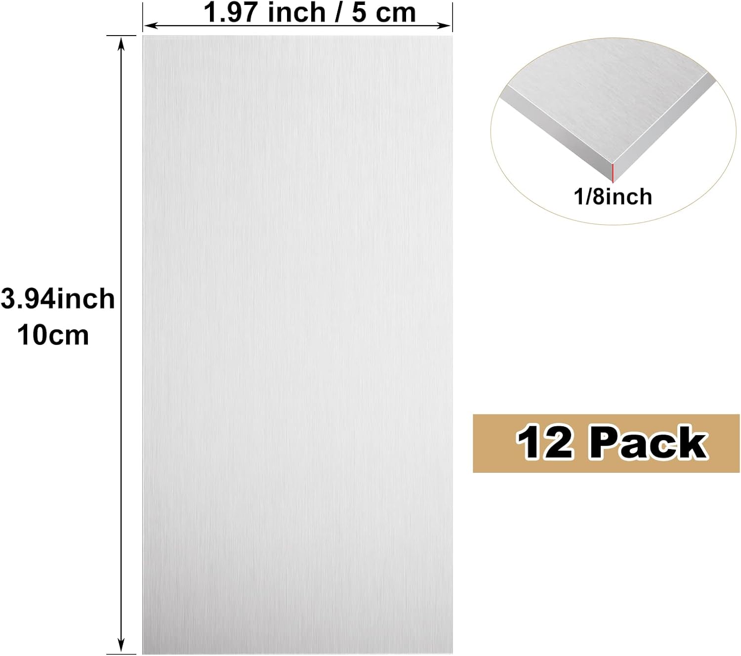 Cupones de soldadura, paquete de 12 unidades 6061 T6 de chapa de aluminio de 2 x 4 x 18 pulgadas, kit de práctica de soldadura de placa de aluminio