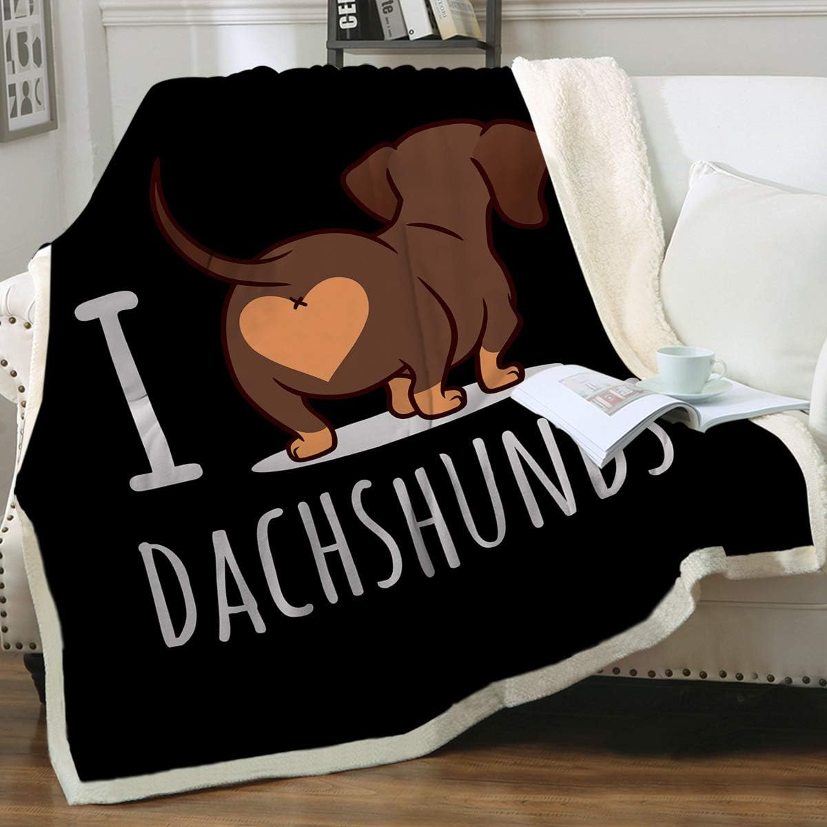 Sleepwish – Manta de polar para niños, con diseño de perros Dachshund, suave, cómoda, esponjosa, abrigada y con dibujos animados de animale