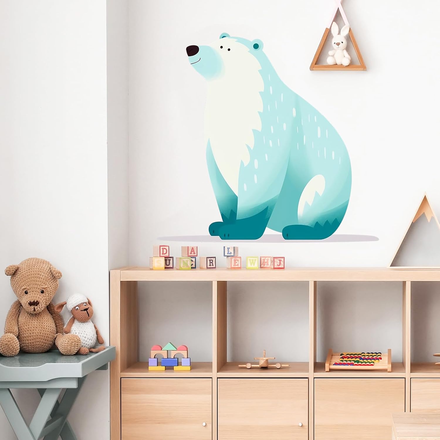 RoyoLam Calcomanías de pared de oso polar de dibujos animados para niños, calcomanías de pared extraíbles para despegar y pegar, decoración del