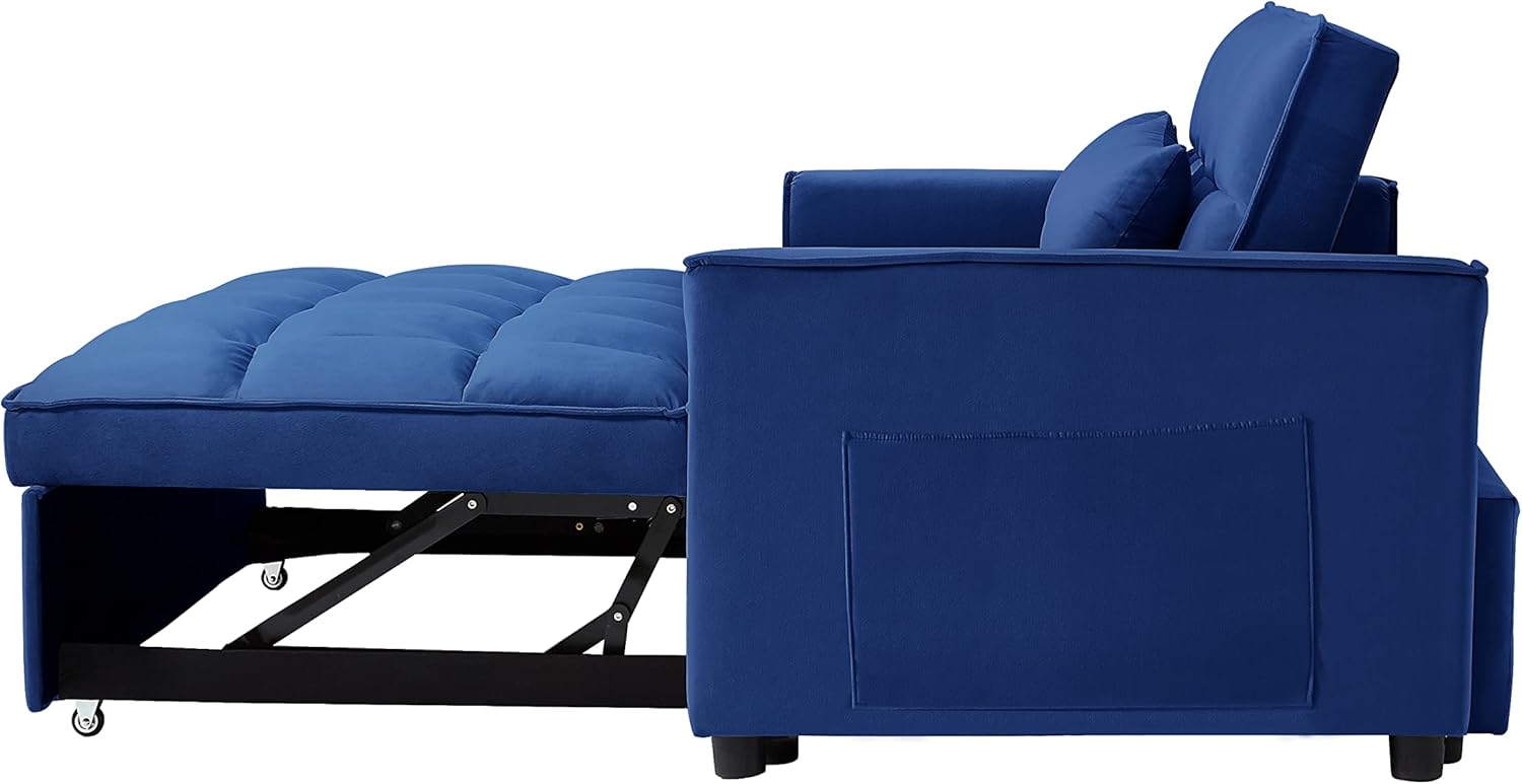 Moderno sofá futón tapizado, convertible a siesta, sofá cama suave y sofá cama para hogar, oficina, apartamento, espacio pequeño, sala de estar,