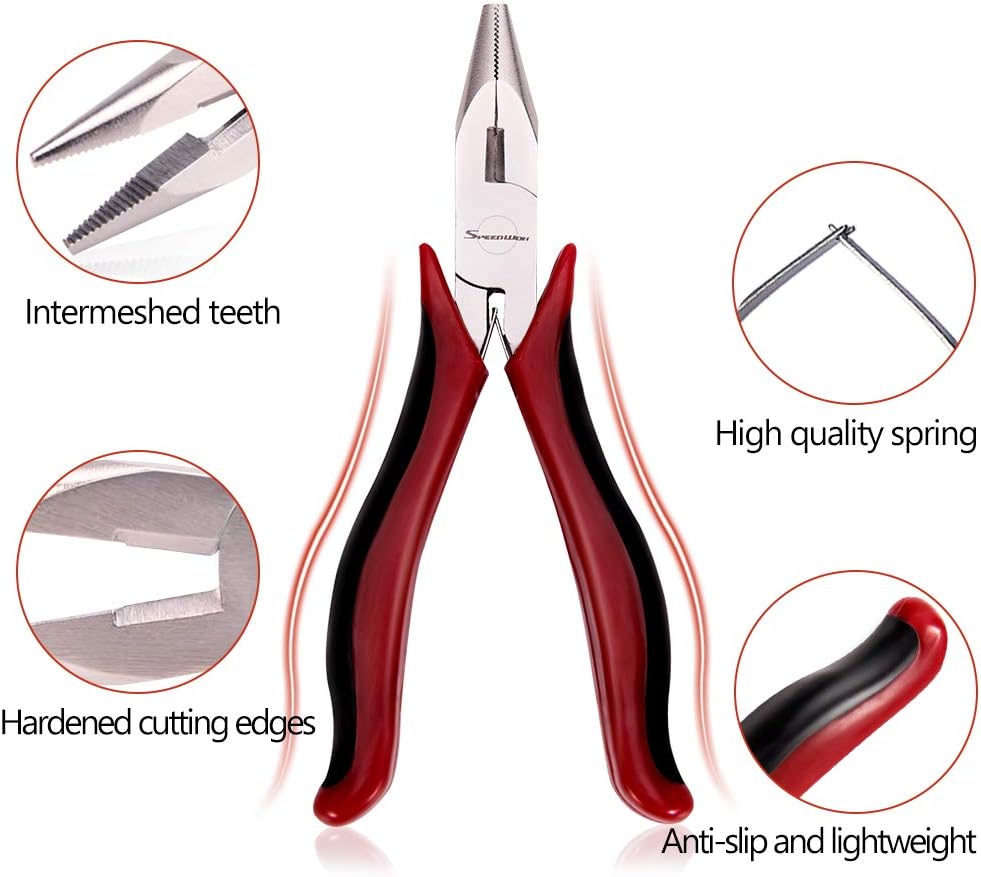 SPEEDWOX Alicates de punta larga de 50in de corte lateral con resorte Multi uso Mini alicates finos de precisión funcional profesional herramienta - Imagen 4