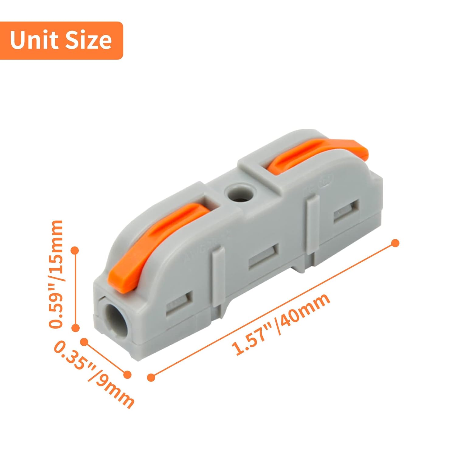 35PCS Lever Wire Nuts Connectors, 1Way Inline Conductors Compact Universal Wire Connectors, Electrical Splicing Connectors Quick Wiring Connect 24AWG