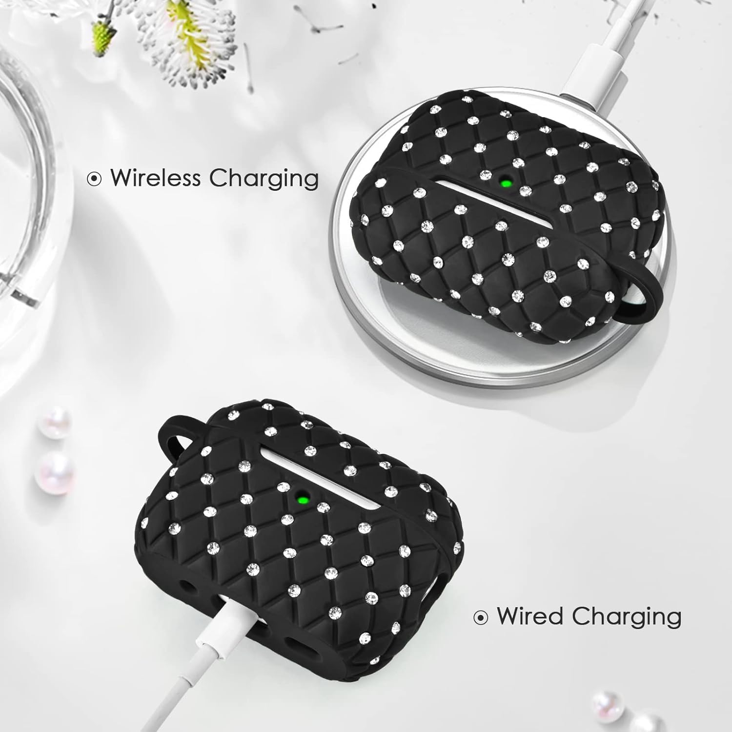 AIRSPO Funda para Airpods Pro de 2 generación, funda para Airpod Pro 2 con kit de limpieza, Airpods Pro 2 Bling Case 2022 Funda protectora de TPU de