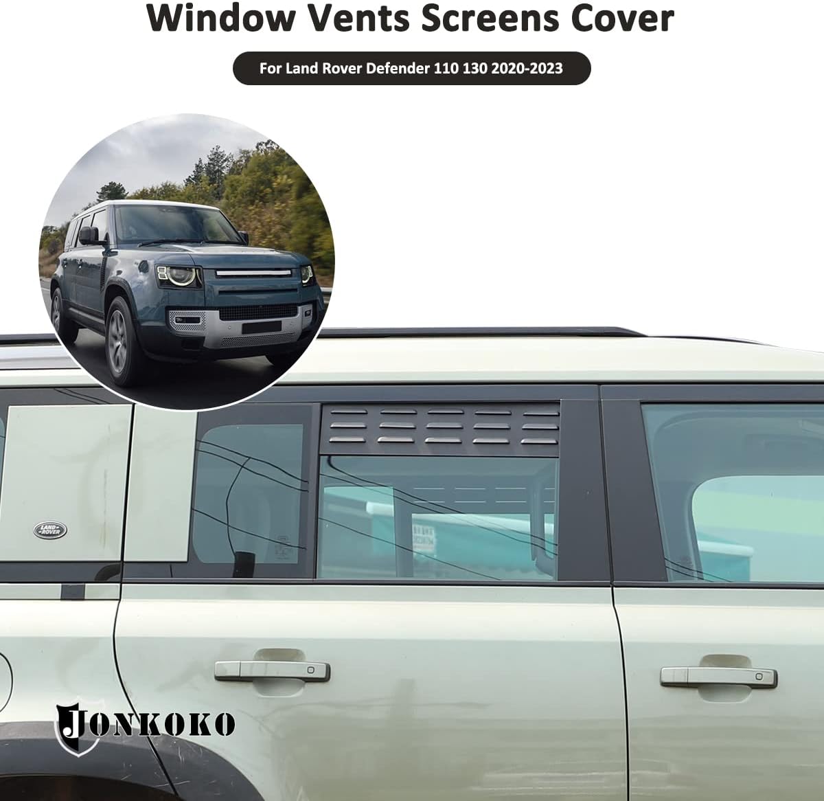 Cubierta de rejilla de ventilación de aleación de aluminio (puertas de 2 fila) para Land Rover Defender 110 130 2004-2023, accesorios exteriores