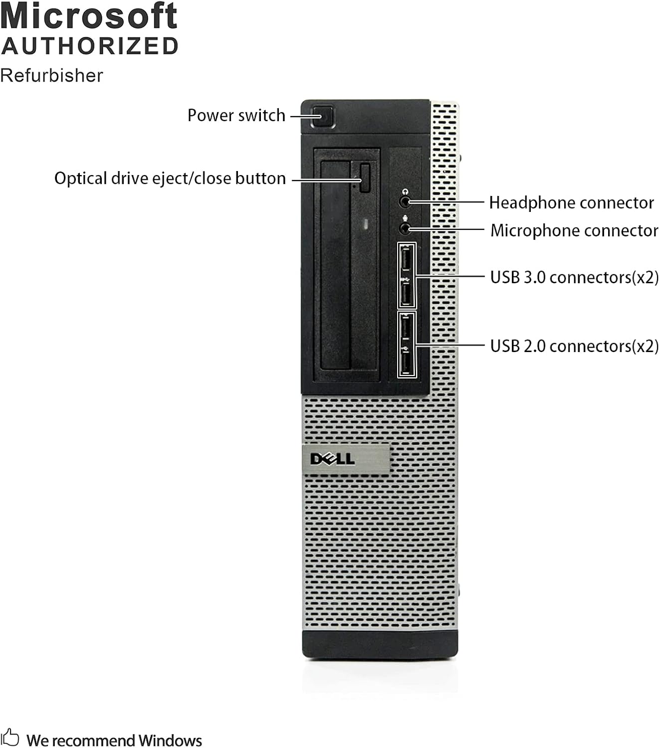 Dell Computadora de sobremesa Optiplex 9010, Intel Core i5 3.2 GHz, 16 GB de RAM, 1 TB SATA HDD, teclado y ratón, Wi-Fi, HDMI, DVD-ROM, Windows 10