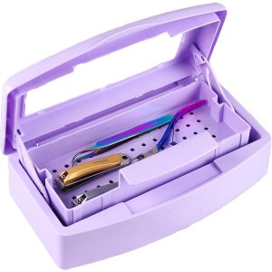 Caja de desinfección de arte de uñas, esterilizador para herramientas de uñas, esterilizador de bandeja de esterilización para esteticista, salón de Caja de desinfección de arte de uñas, esterilizador para herramientas de uñas, esterilizador de bandeja de esterilización para esteticista, salón de