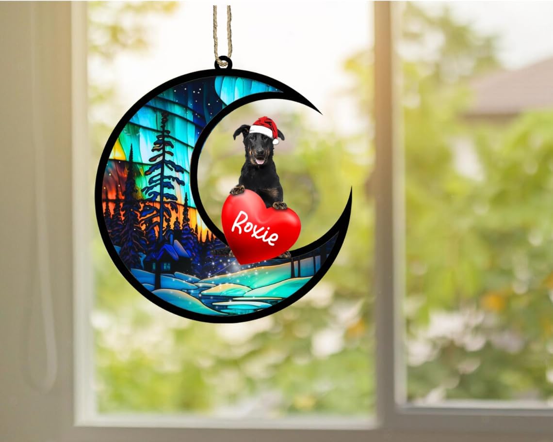 Adorno de Navidad personalizado Beauceron, adorno de Beauceron con nombre, pérdida de mascotas, regalos para los amantes de los perros, pérdida de