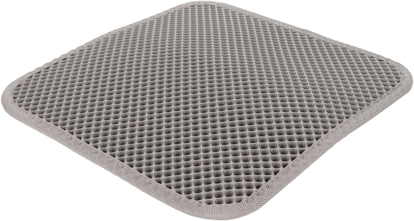 Tapete de arena para gatos, almohadilla para atrapar la arena, suave de doble capa, impermeable, material EVA que evita resbalones, tapetes para