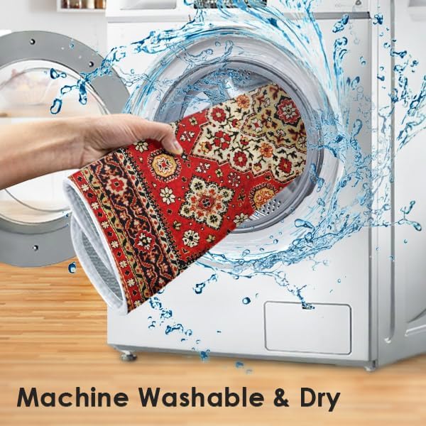 Tapete para secar platos, almohadilla de microfibra absorbente turca marroquí roja real para decoración de encimera de cocina, resistente al calor y