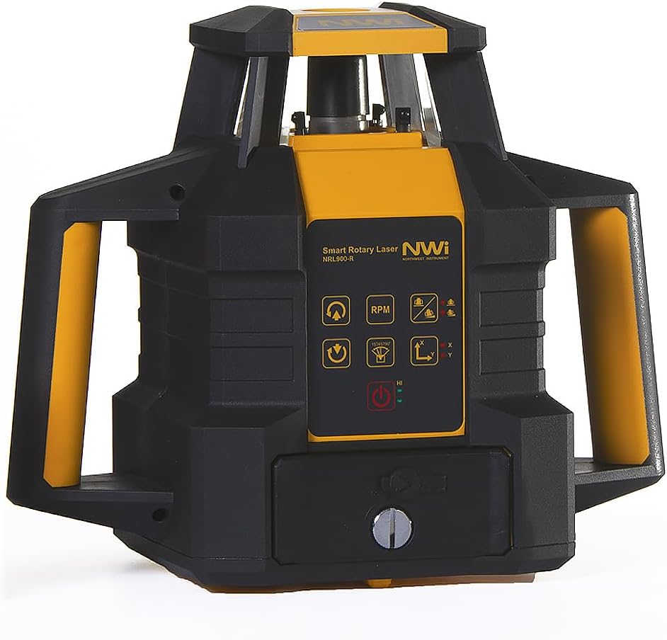 NWI NRL900-GK Láser rotativo, trípode resistente y varilla de grado (GK Aluminum 9′ Varilla en décimas)