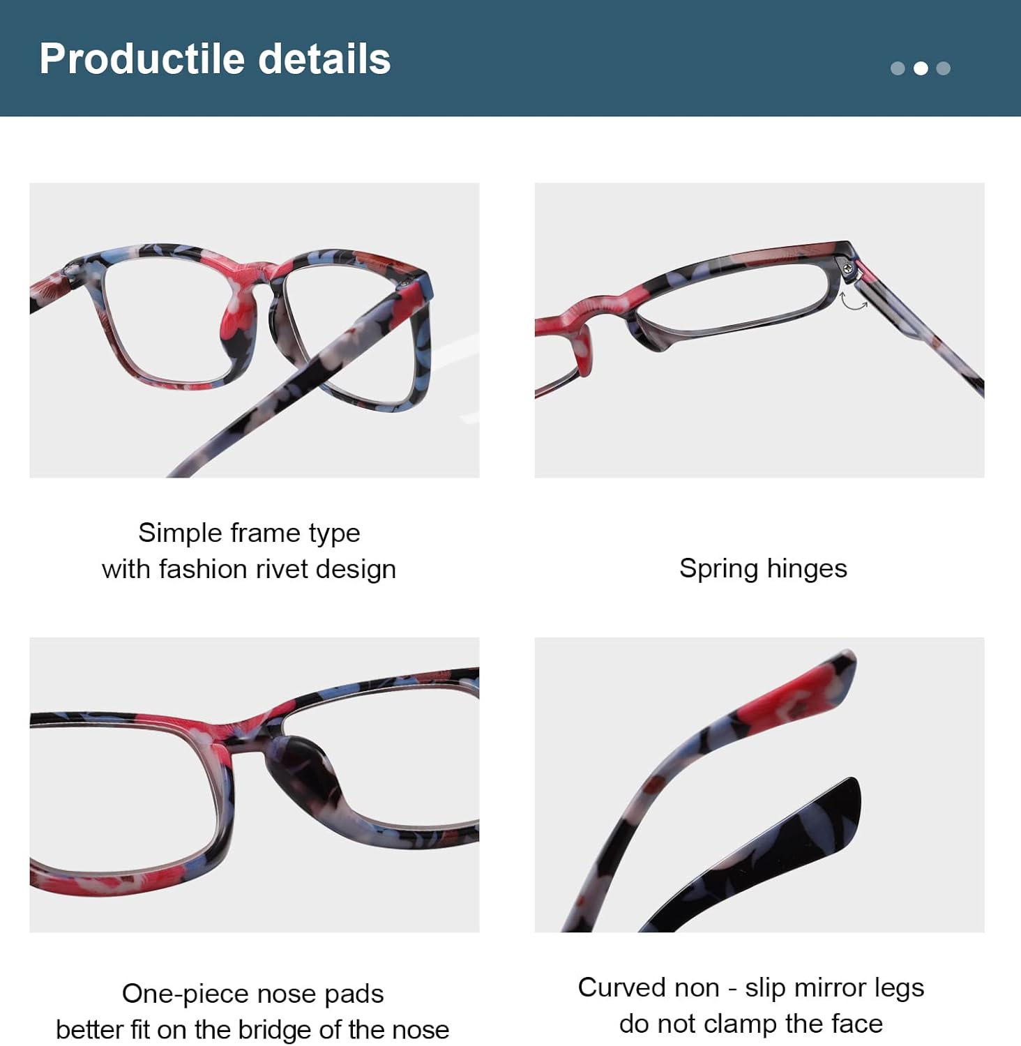 BLUELESS Gafas de lectura para mujer – Lectores de moda para damas (Floral, 2.75)