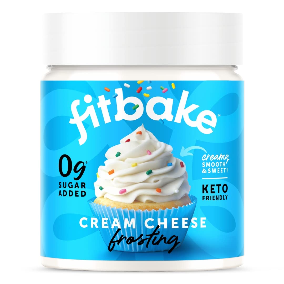 FitBake Glaseado de crema de mantequilla de queso crema, vainilla y chocolate, glaseado keto para postres bajos en carbohidratos, sin azúcar