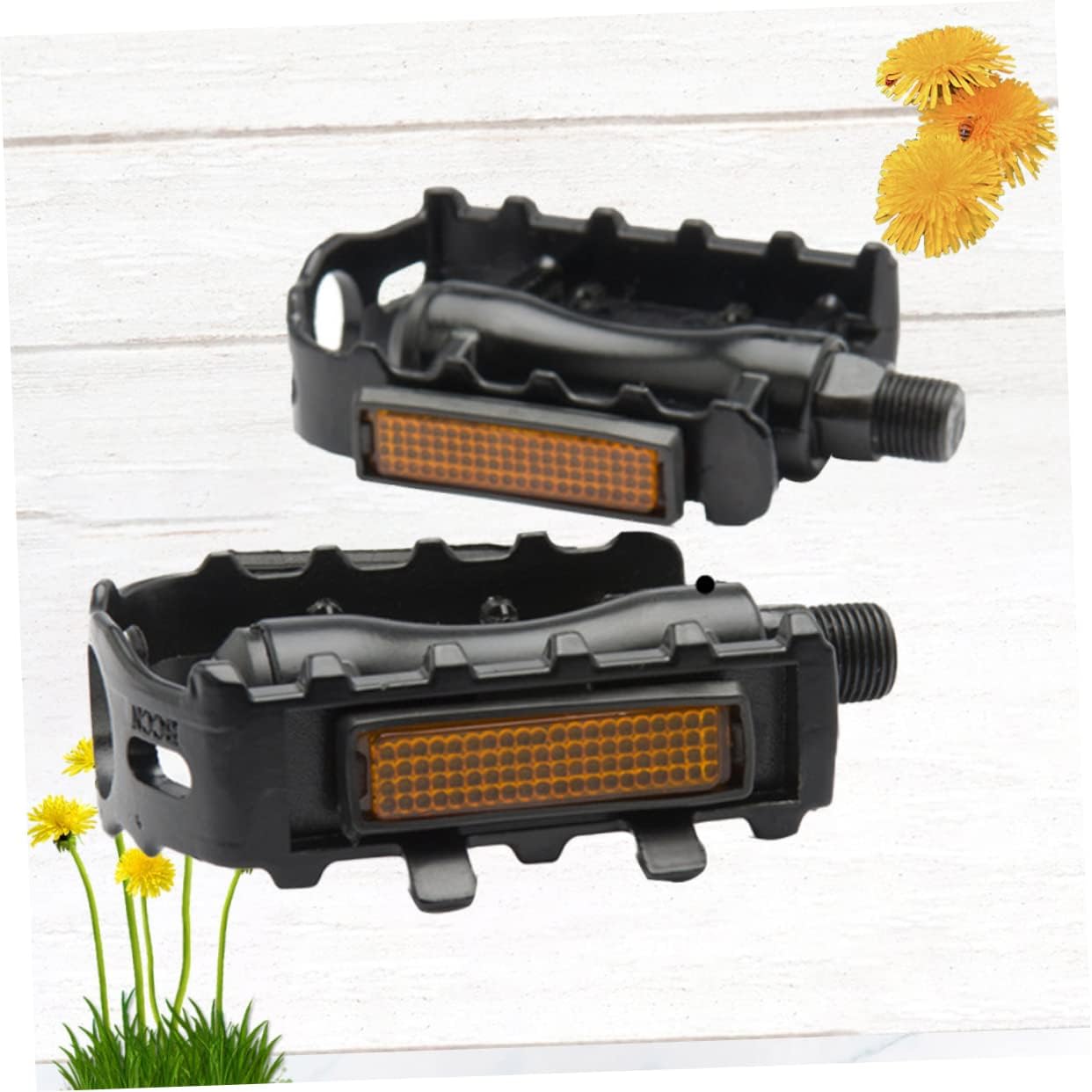 Kisangel 1 par de tacos negros MTB Pedales Bling Accesorios Ciclismo Pedales de Bicicleta de Montaña Pedal Reposapiés Pedal de Plataforma Pedal