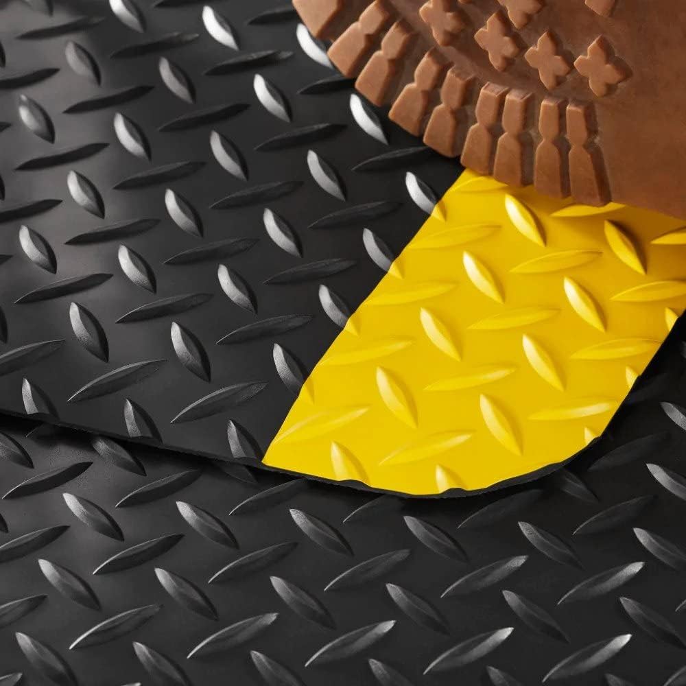 Consolidated Plastics Alfombrilla antifatiga con placa de diamante resistente, base de esponja gruesa, soporte de pie para dolor de piernas y espalda