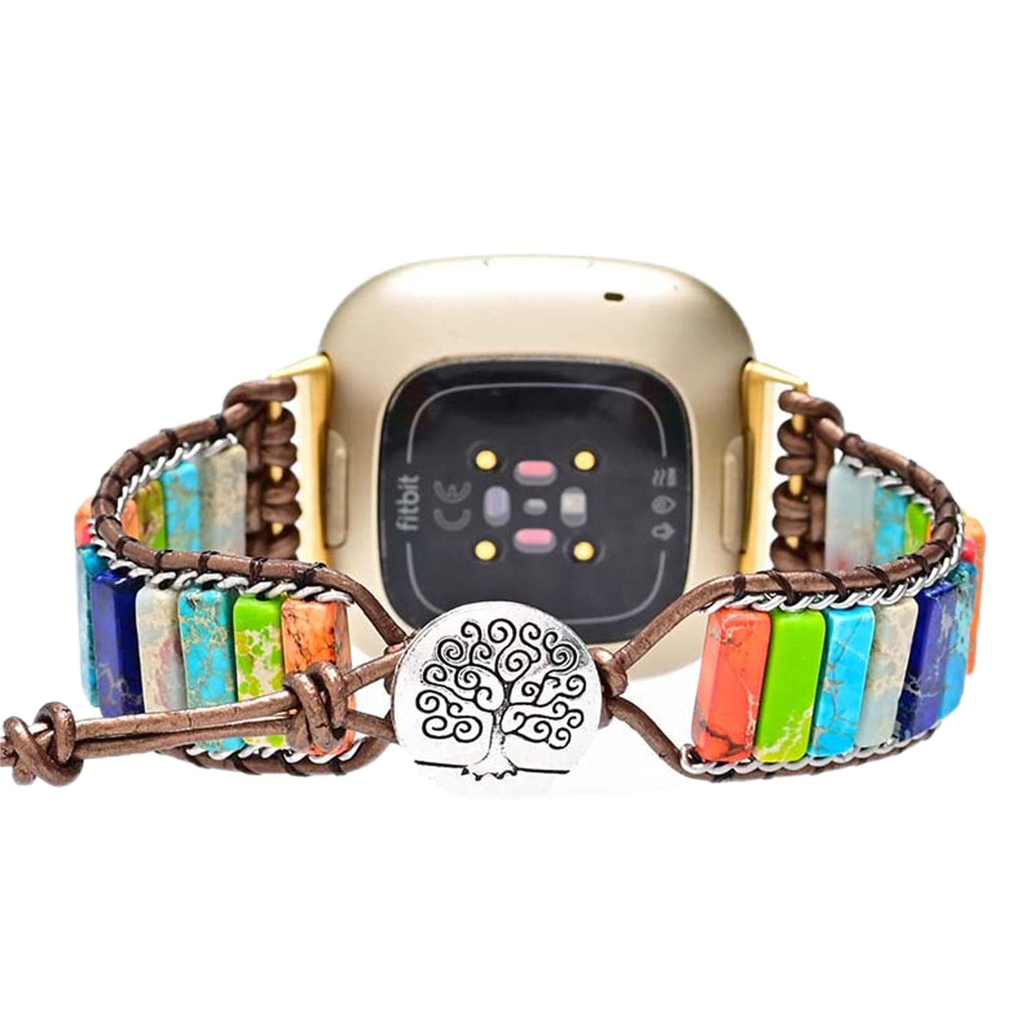 EKOBLA Handmade iWatch Bands Compatible with Apple Watch Bands 424445mm, Healing Stones Beaded Bracelet Watch Strap for iwatch Series 7654321SE,