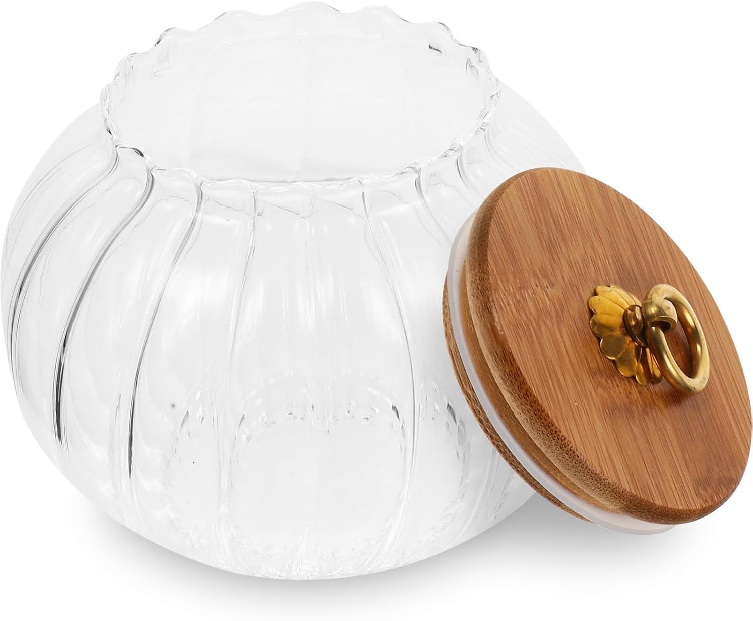 PRETYZOOM Tarro de vidrio de calabaza Recipientes de almacenamiento de alimentos Tarro de harina de vidrio Tarro de boticario Tarro con tapas Tarro