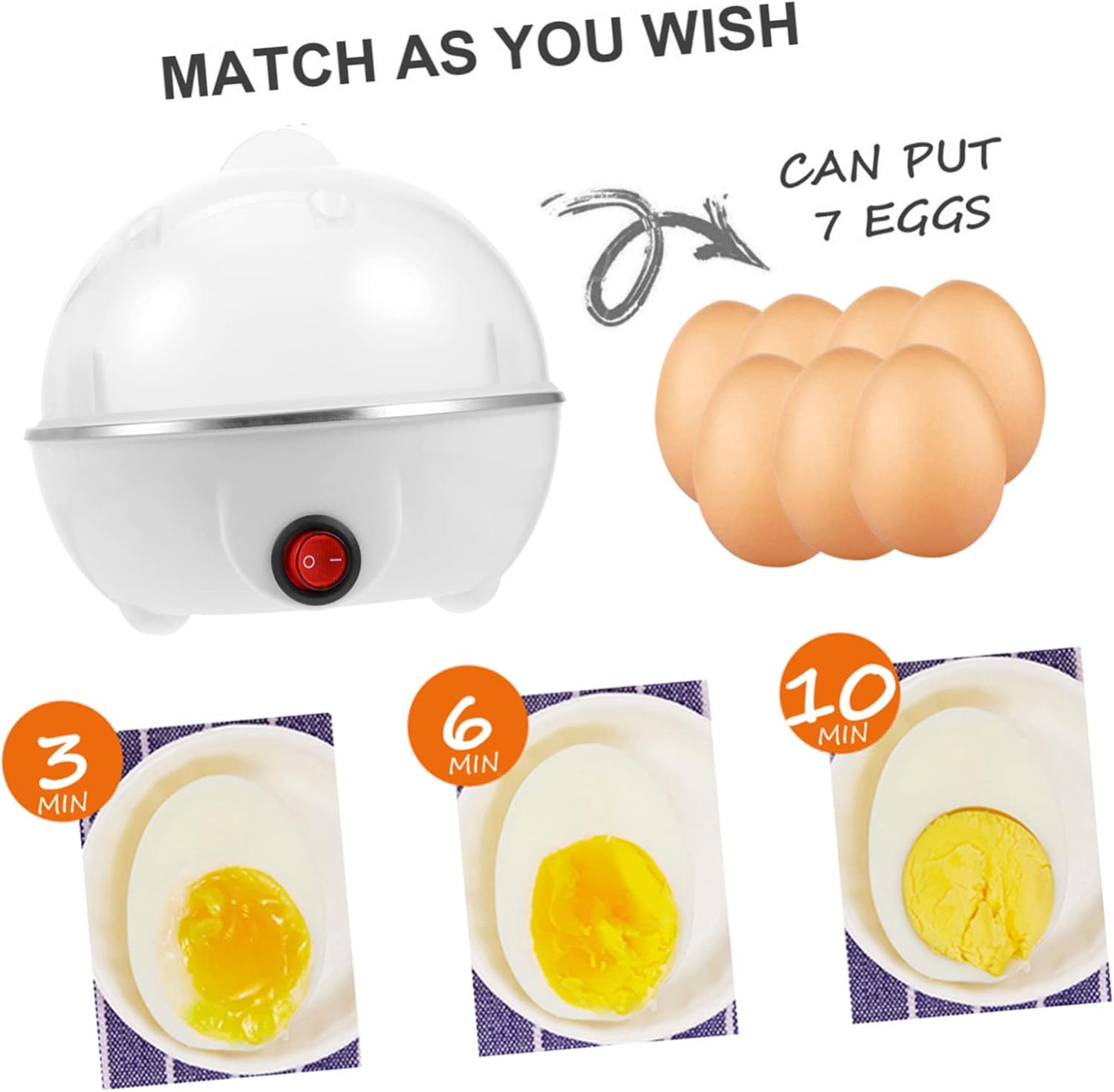 Vaporizador de huevos de 7 huevos vaporizador de huevos eléctrico taza de huevo caldera de huevos vaporizador eléctrico huevo blanco escalfador