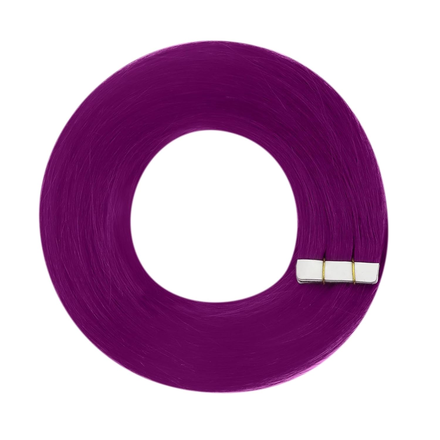 YoungSee Extensiones de cabello humano con cinta morada de 12 pulgadas, extensiones de cabello humano Remy con cinta adhesiva, 10 unidades,