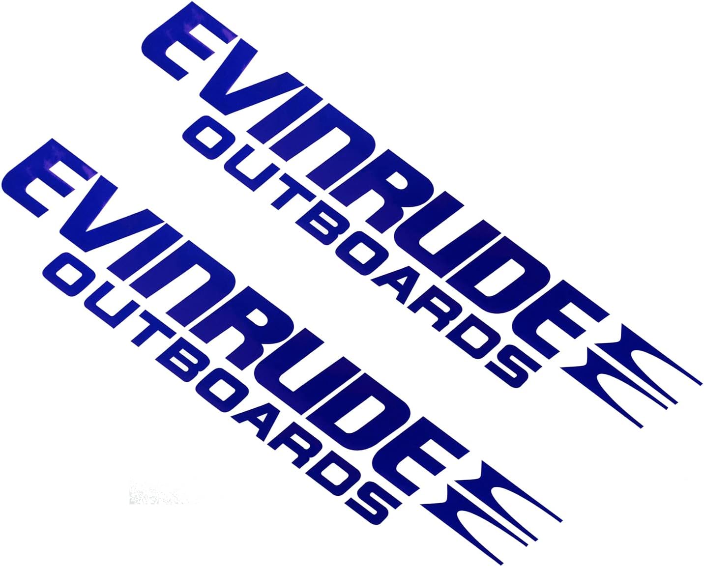 Evinrude – Juego de 2 calcomanías de vinilo para motor fuera de borda de barco (azul)