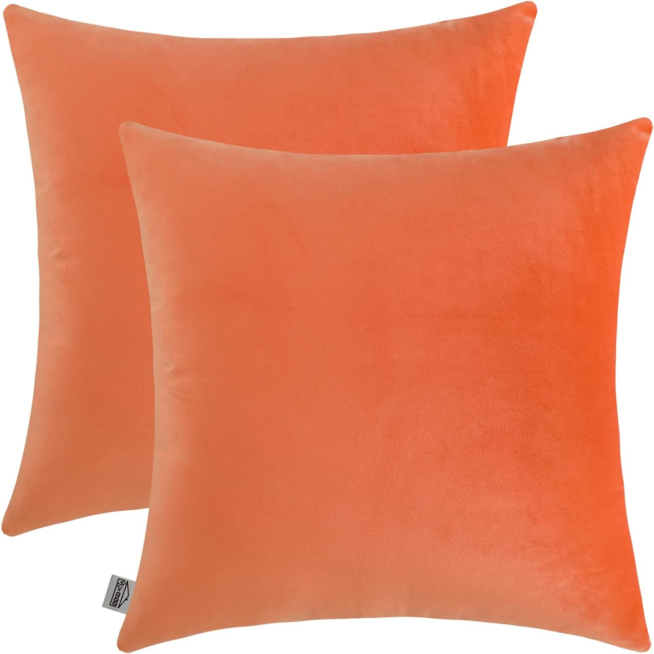 Comfy – Juego de 2 fundas de almohada cuadradas de terciopelo sólido súper suaves, decoración del hogar para sofá, sofá, juego de 2, 18 x 18 pulgadas