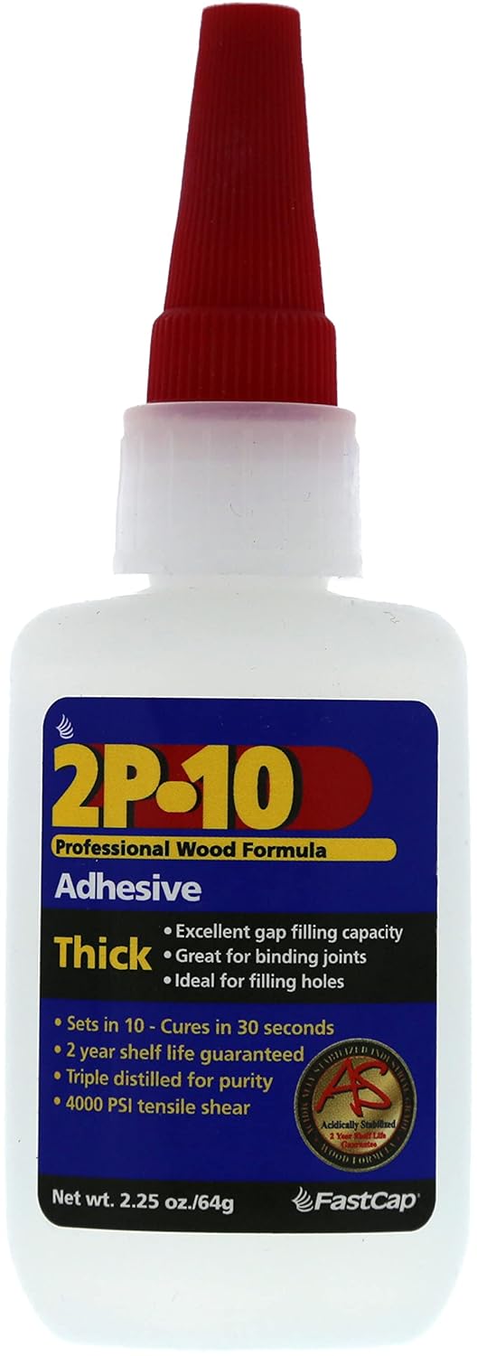 FastCap 2P-10 – Grueso – Pegamento resistente de resistencia industrial – CA (adhesivo de cianoacrilato) – 2.25 oz64 g. Proyectos de llenado de