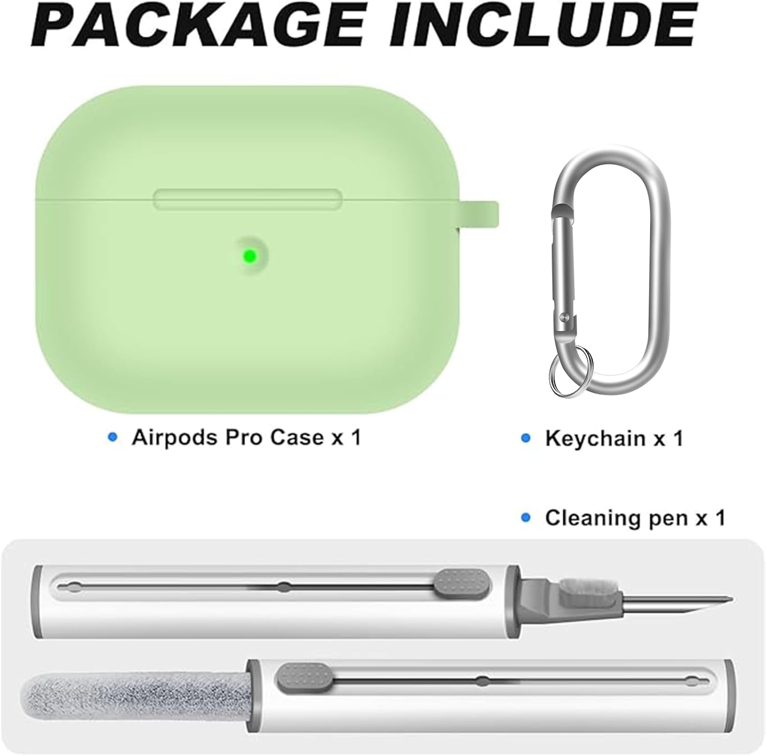 Funda compatible con Airpods Pro, funda de silicona suave con kit de limpieza y puntas de repuesto para las orejas, funda protectora que absorbe los