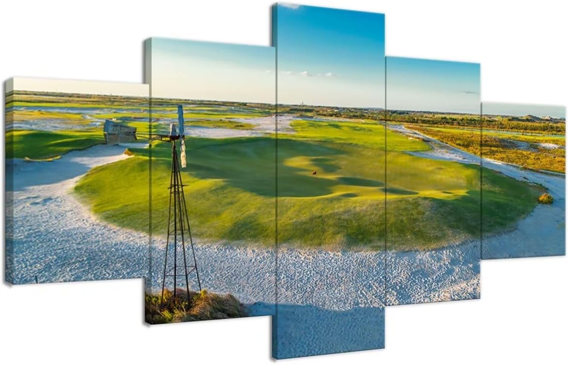 Streamsong – Arte de pared de campo negro de noveno agujero para sala de estar, dormitorio, baño, decoración del hogar, campos de golf, pósteres