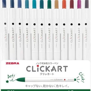 Zebra Clickart – Bolígrafo a base de agua Calm Dark 12 colores, Wyss22-12Cdk Zebra Clickart – Bolígrafo a base de agua Calm Dark 12 colores, Wyss22-12Cdk