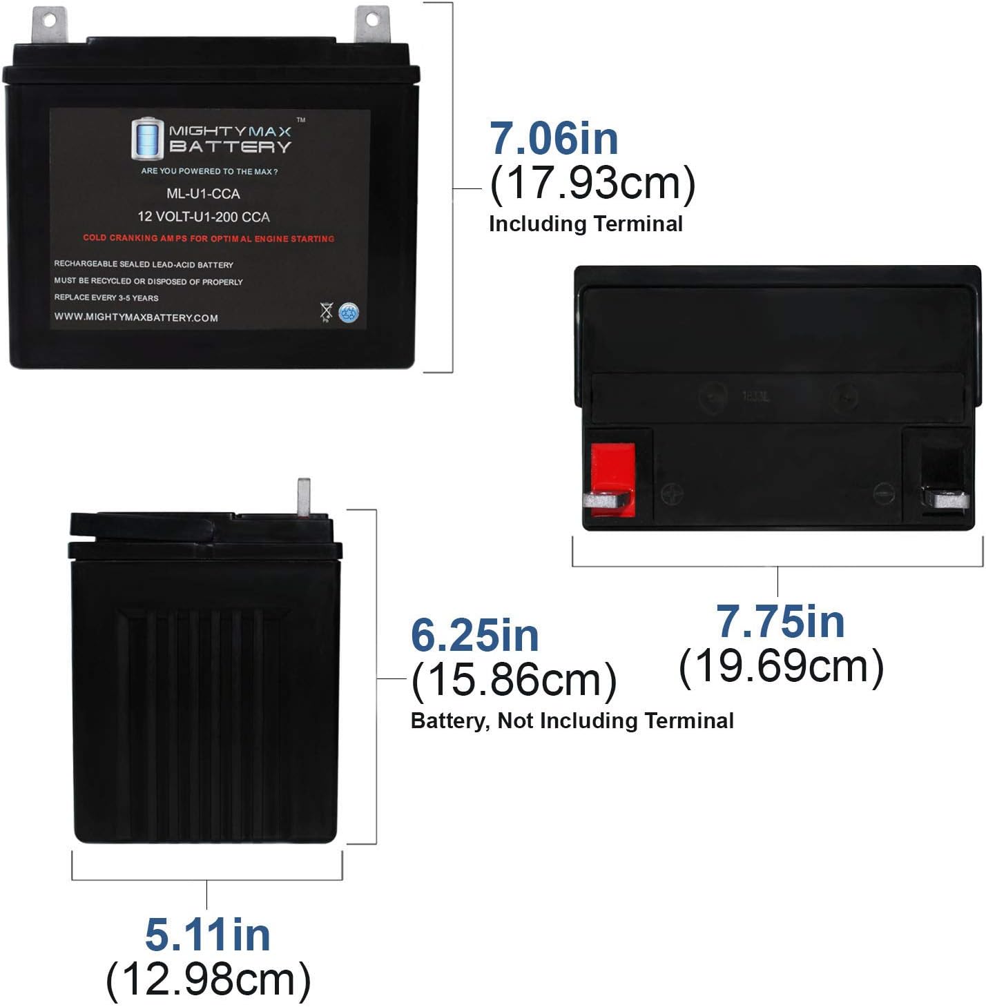 Mighty Max Battery Batería ML-U1 12V 200CCA para cortacésped CubCadet RZT-54 KH
