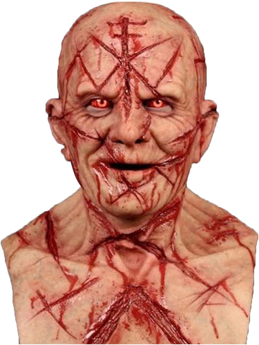 mokingtop Máscara de Halloween de monstruo vampiro, máscara de Halloween espeluznante antiarrugas, máscara de látex de anciano, disfraz de fiesta de