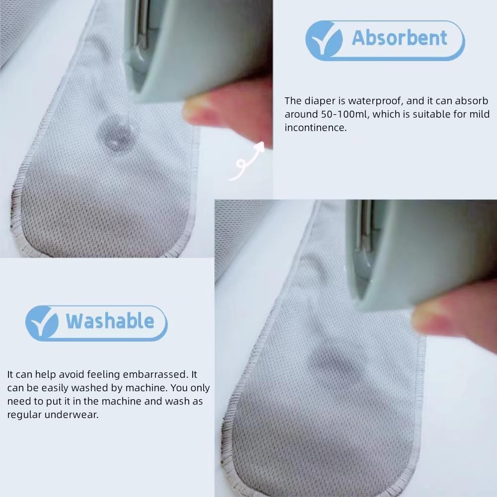 Pañales para adultos a prueba de agua, ropa interior para incontinencia, pañales de tela reutilizables para adultos, pañales elásticos, pantalones