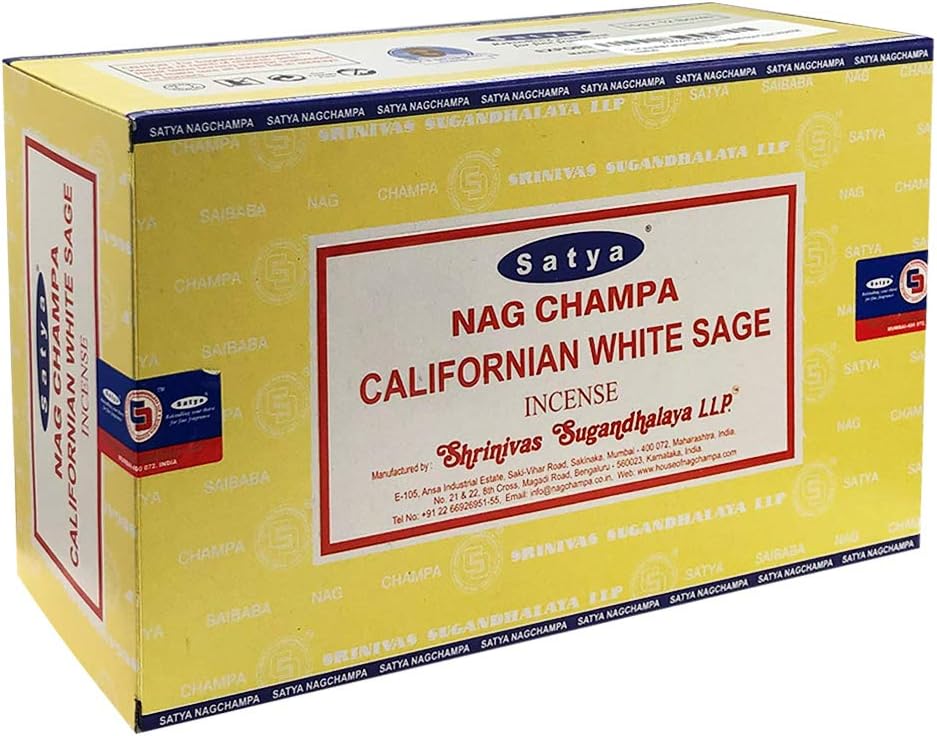 Paquete de varillas de incienso de salvia blanca de California e incienso Insence Insense Satya Incense