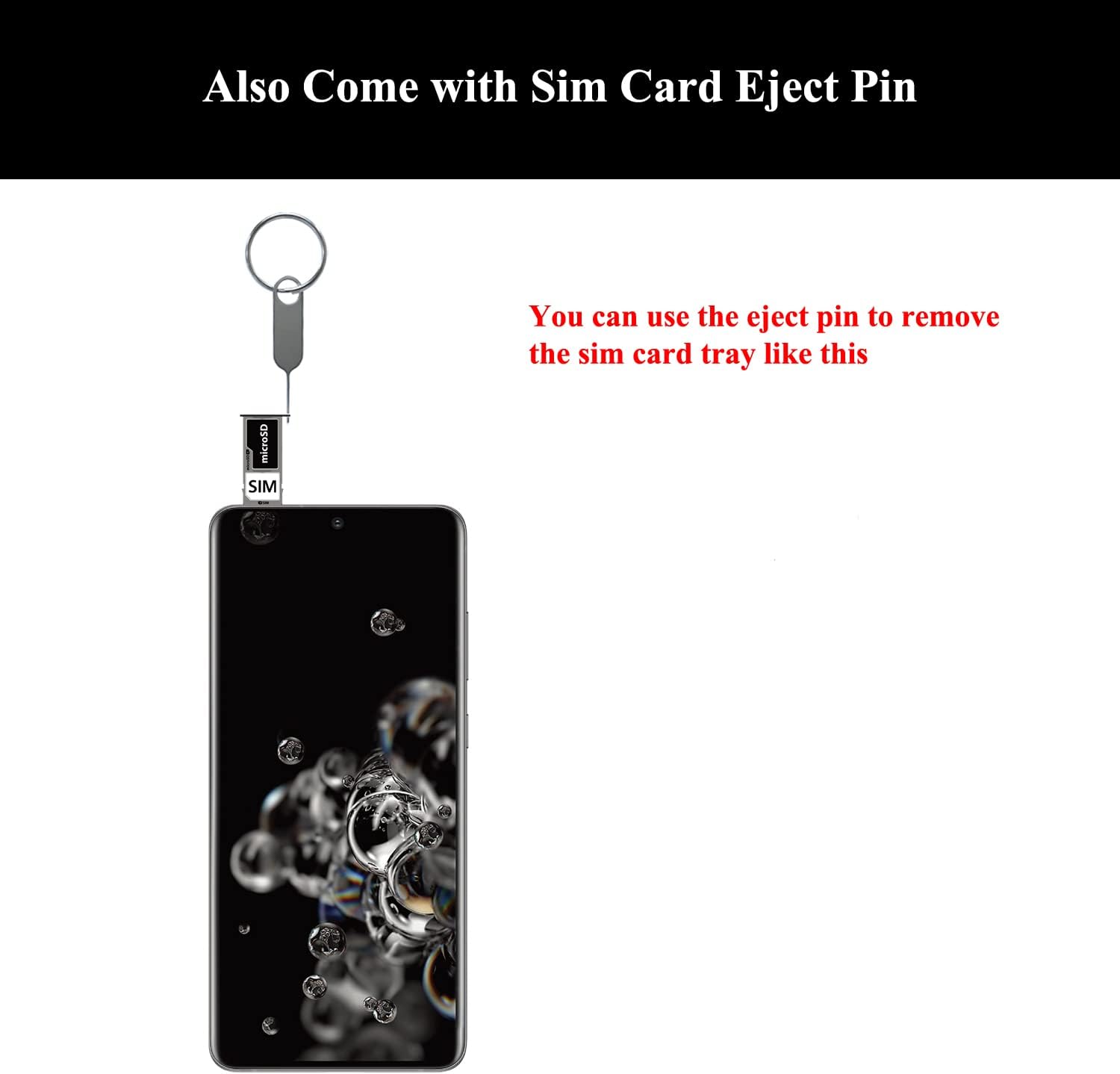 2 piezas de soporte para bandeja de tarjeta SIM (versión simple Sim)  ranura para tarjeta micro SD con pin de expulsión de repuesto para Samsung