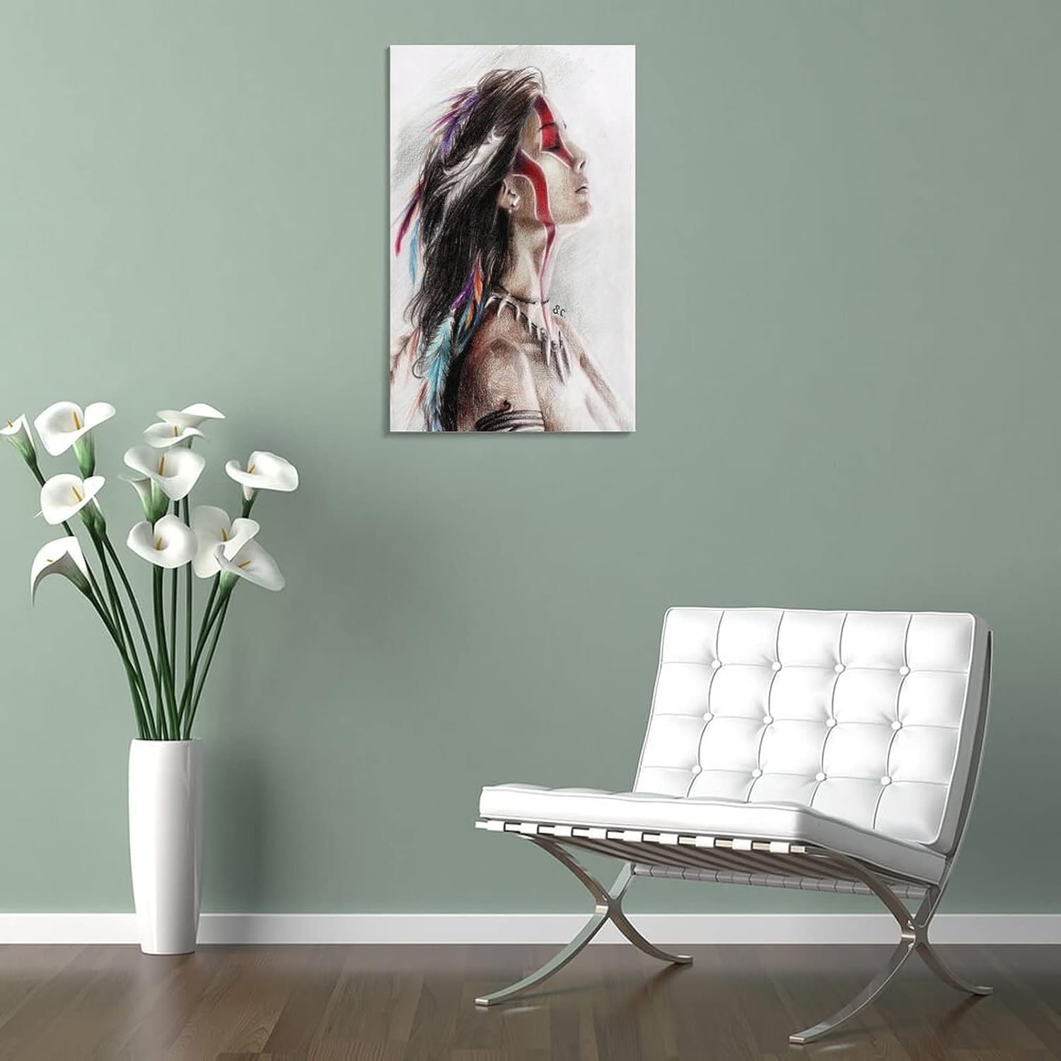 Lienzo decorativo de anime Art A Taino Indian Warrior para decoración de pared, póster de pintura en lienzo, pósteres e impresiones artísticas de